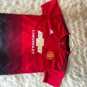 adidas Red and Black Manchester United Soccer Jersey
